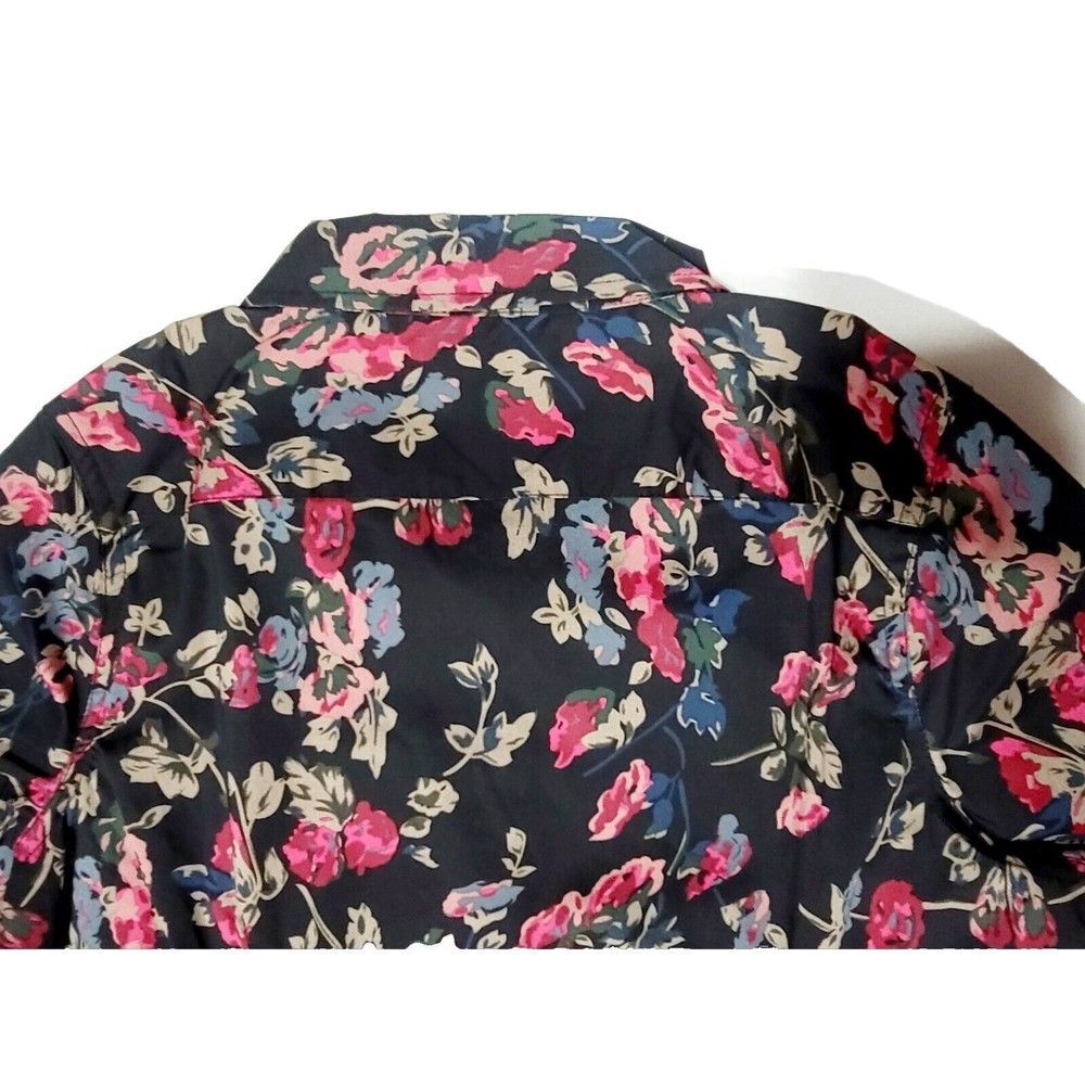 CHAPS Women's Size M Easy Care Button Up No Iron Stretch Modal Floral Blouse - Picture 9 of 16